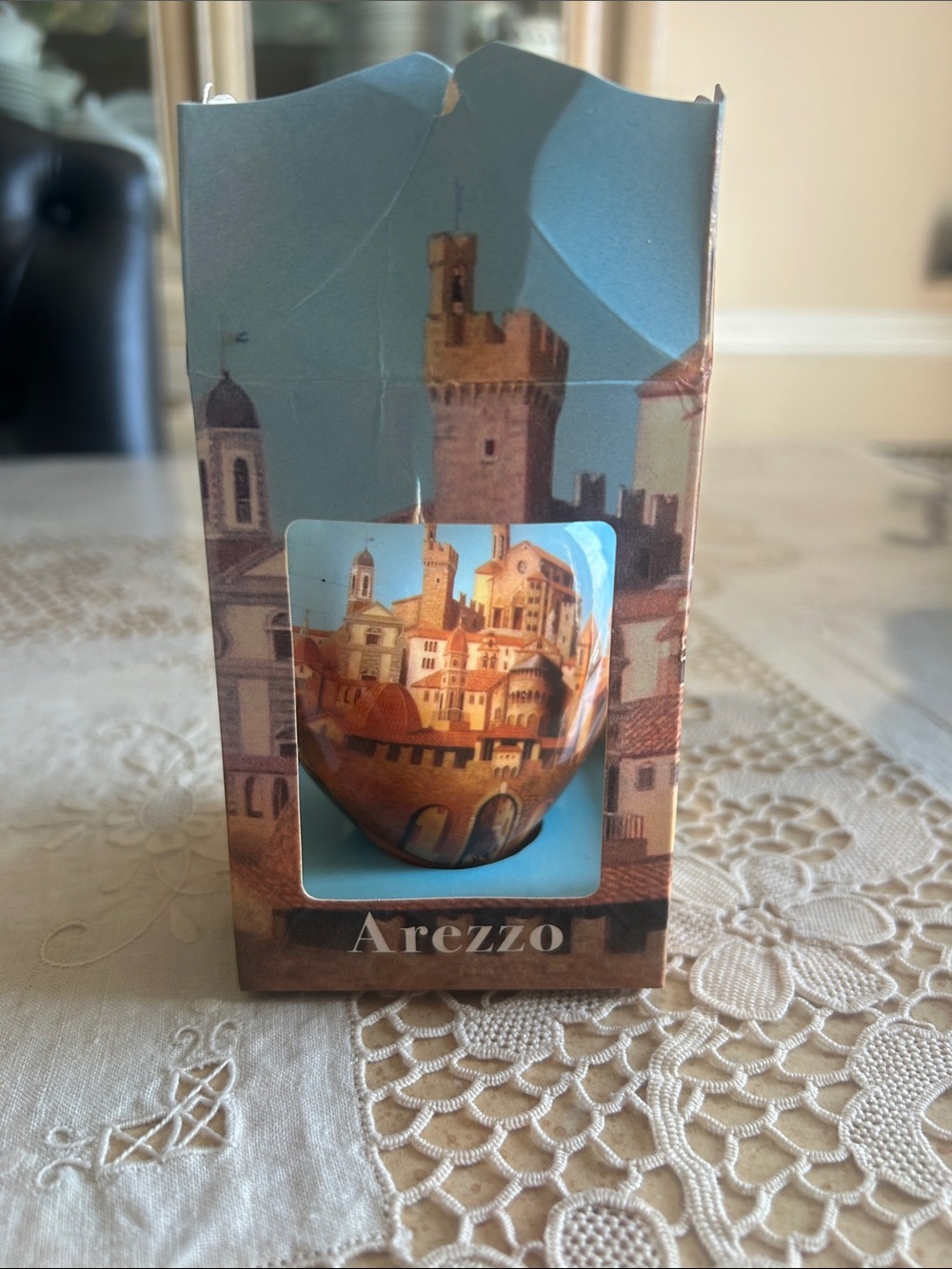 Ceramic Decorative Votive - Blue and Brown it’s Christmas ointment
